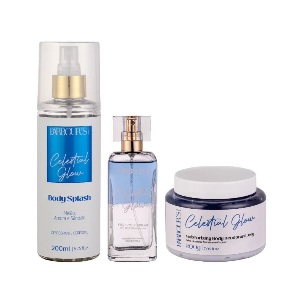 Kit Celestial Glow - Geleia Hidratante, Body Splash e Perfume de Cabelo - Kit KBB99057
