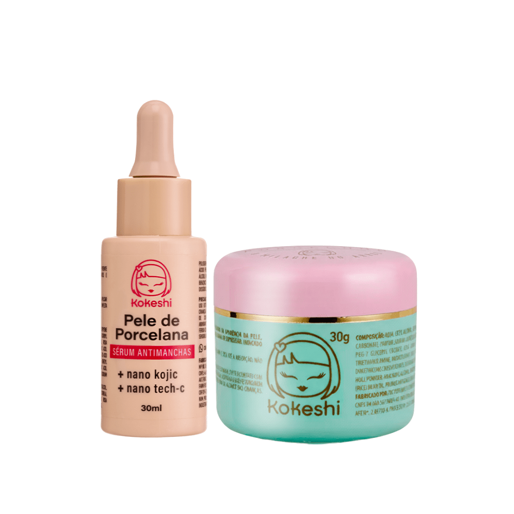Kit Clareador Facial Kokeshi - Hidratante + Sérum Antimanchas - Cuidado da pele KKS00021