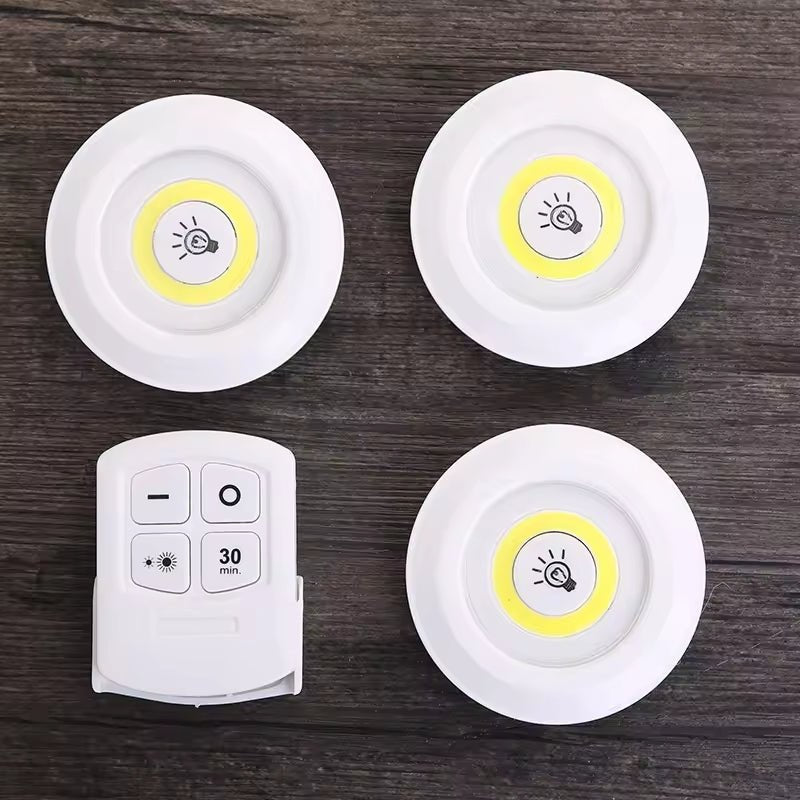 Kit com 3 Luminárias Led Sem Fio com Controle Remoto