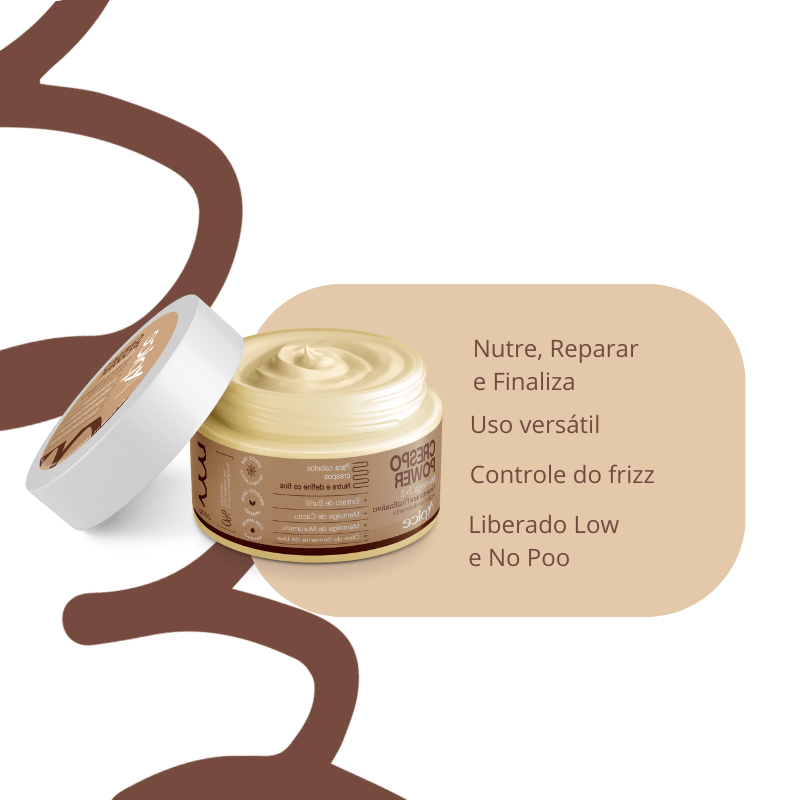 Kit Crespo Power - Co Wash, Condicionador, Gelatina, Mousse e Manteiga (5 Itens)