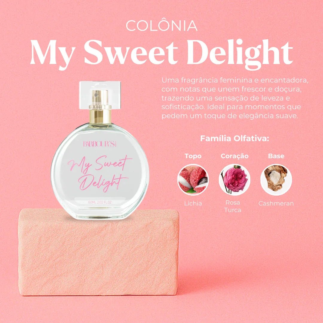 Kit Desodorante Colônia, Body Cream e Perfume Capilar My Sweet Delight
