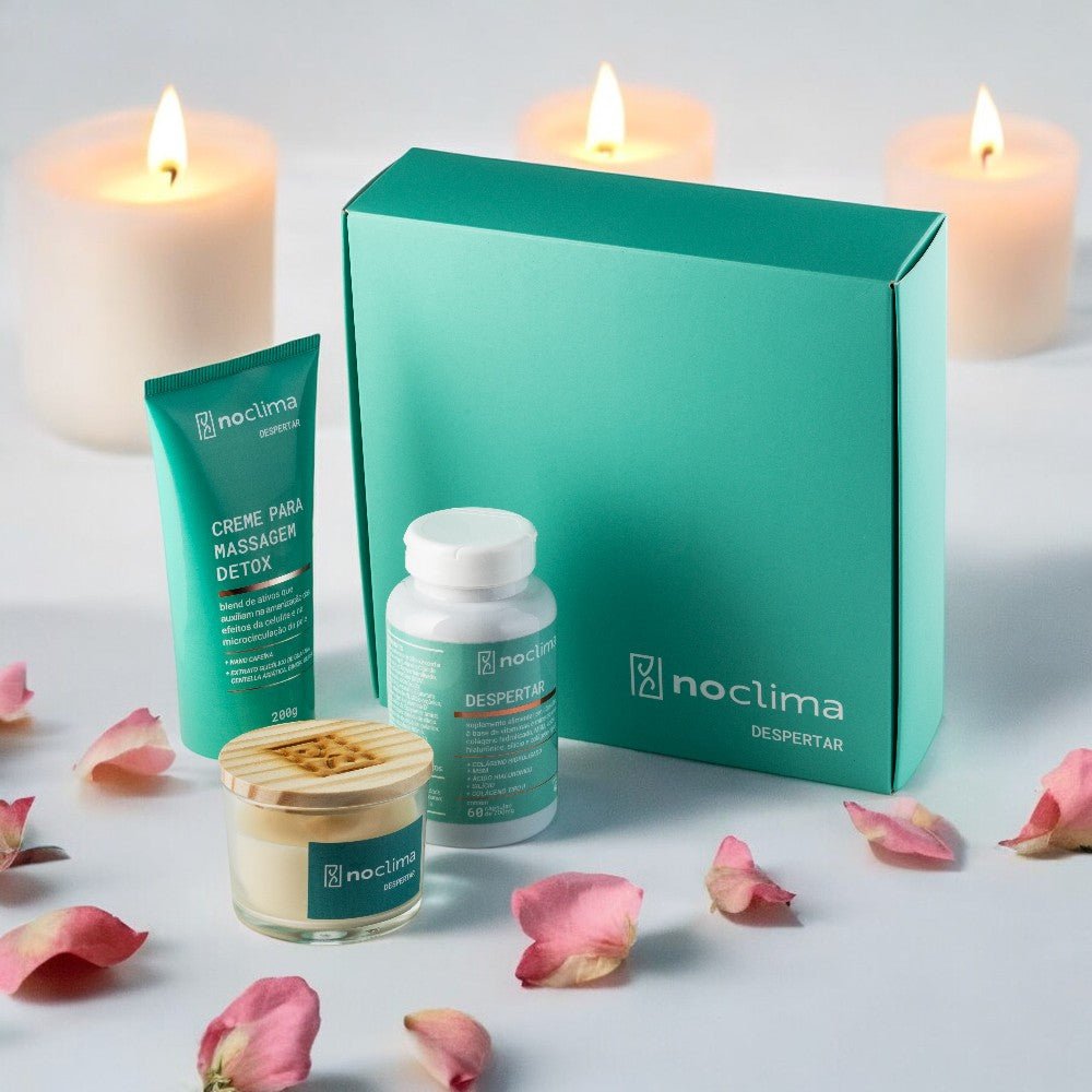 Kit Despertar NoClima - Suplemento, Creme Detox e Vela