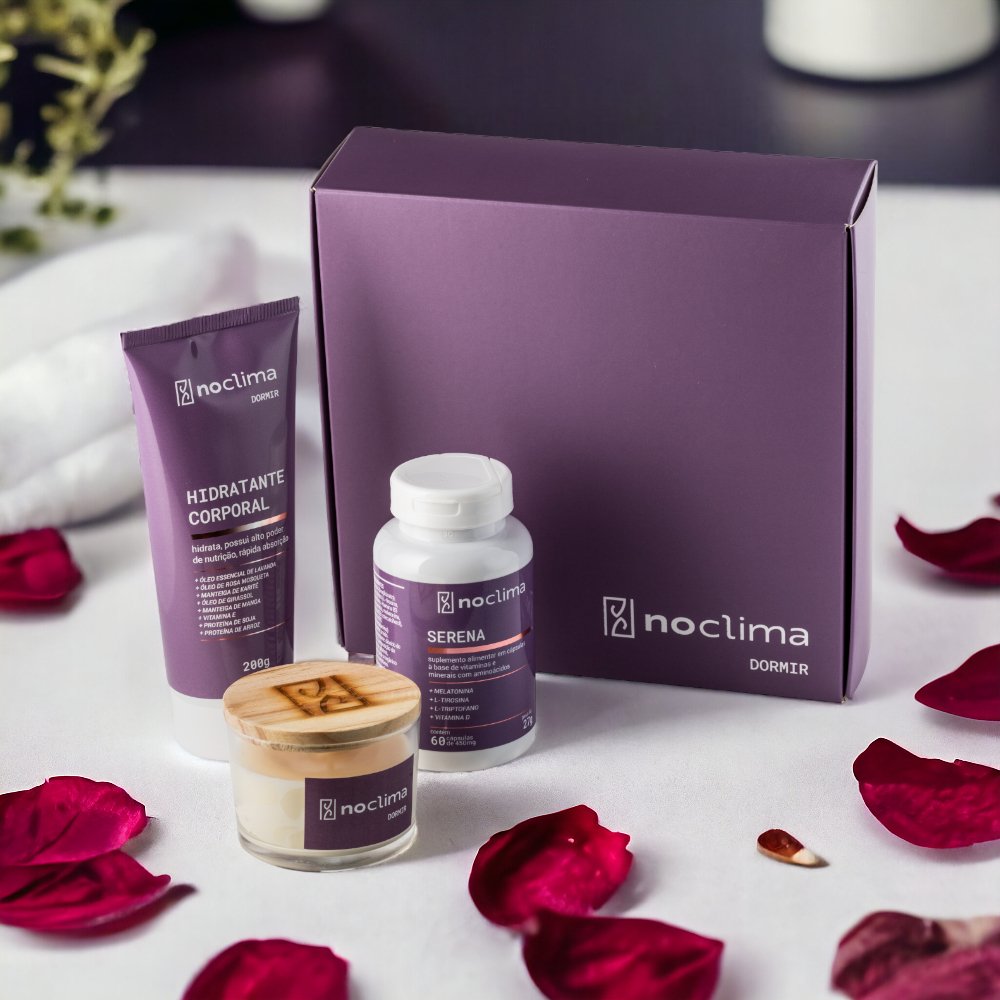 Kit Dormir NoClima - Suplemento, Hidratante e Vela - Cosmético VDH04399