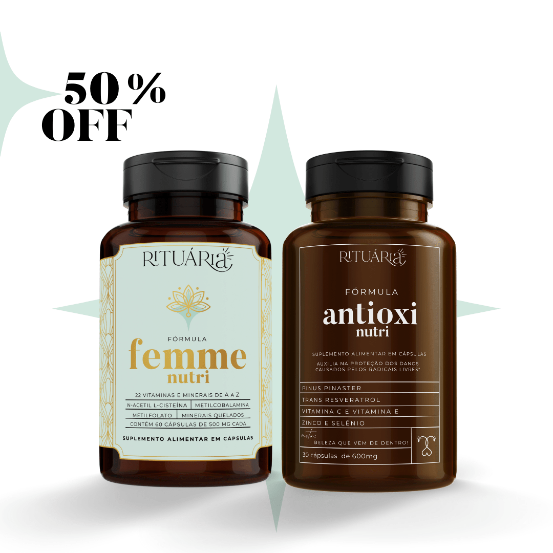 Kit Equilíbrio Hormonal e TPM - Fórmula Femme + Antioxi Nutri (30 Dias)