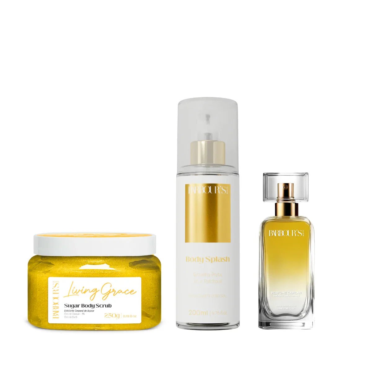 Kit Esfoliante Corporal, Body Splash e Perfume Capilar - Living Grace - Kit KBB99073