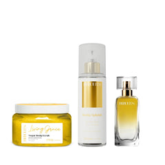 Kit Esfoliante Corporal, Body Splash e Perfume Capilar - Living Grace