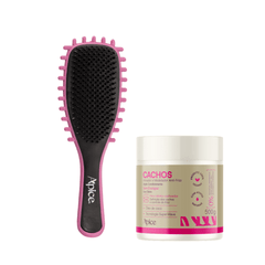 Kit Finalização Cachos - Escova Rosa e Ativador