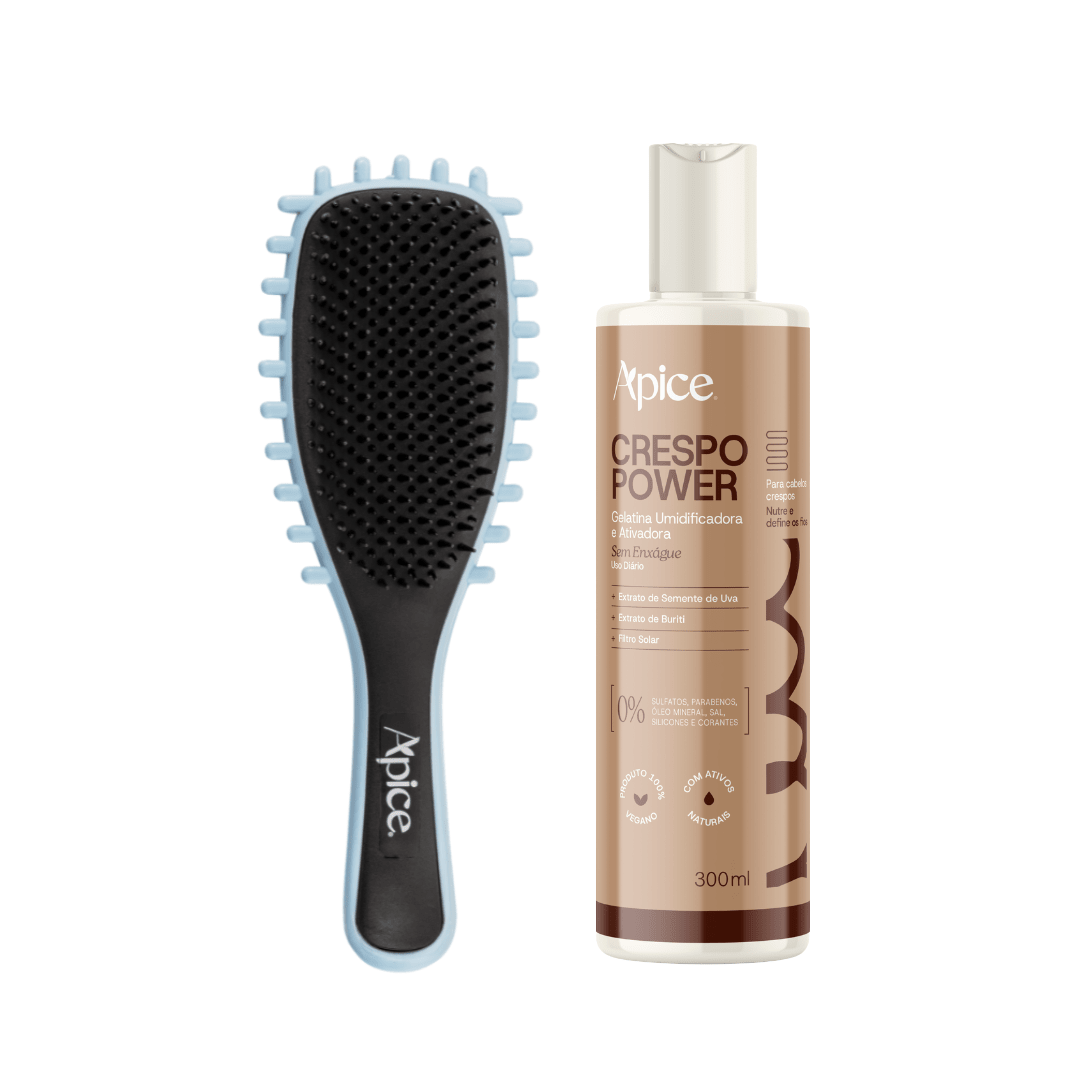 Kit Fitagem Crespo - Escova Azul e Gelatina - Produtos para pentear o cabelo 46001