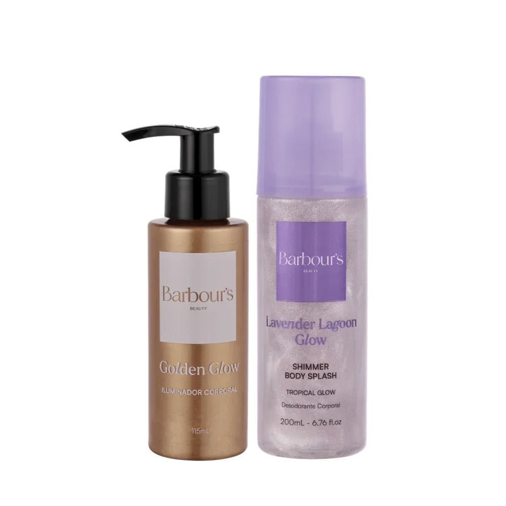 Kit Glow - Golden Glow Iluminador Hidratante e Shimmer Body Splash Lavender Lagoon Glow