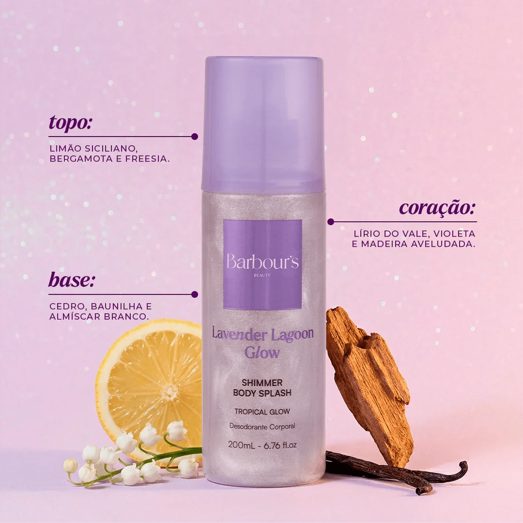 Kit Glow - Golden Glow Iluminador Hidratante e Shimmer Body Splash Lavender Lagoon Glow