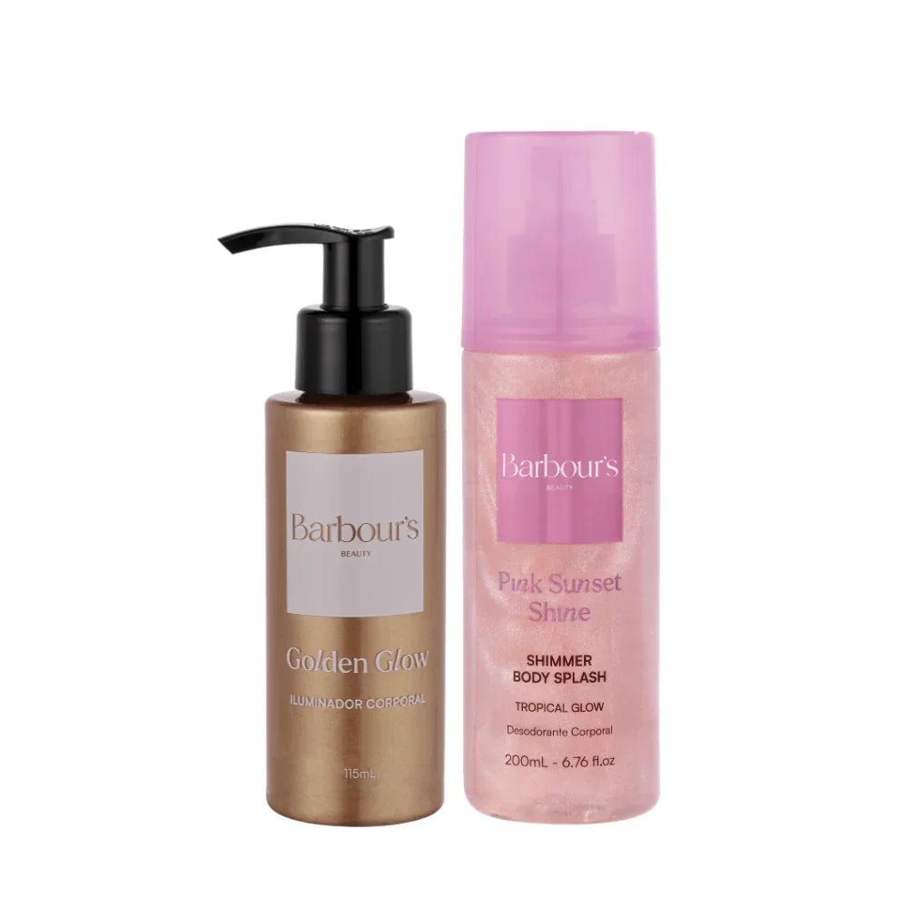 Kit Glow - Golden Glow Iluminador Hidratante e Shimmer Body Splash Pink Sunset Shine