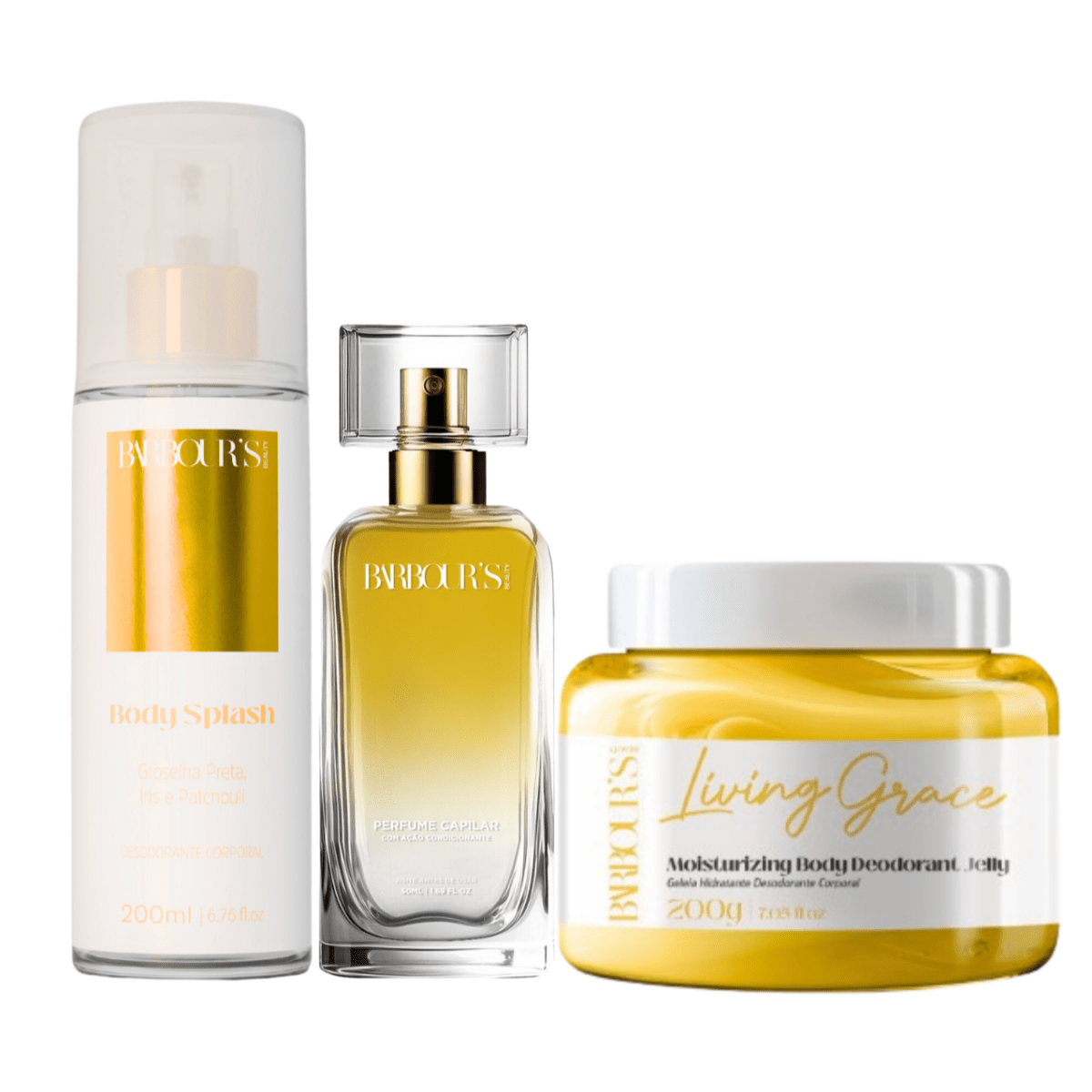 Kit Living Grace - Geleia Hidratante, Body Splash e Perfume de Cabelo - 20208