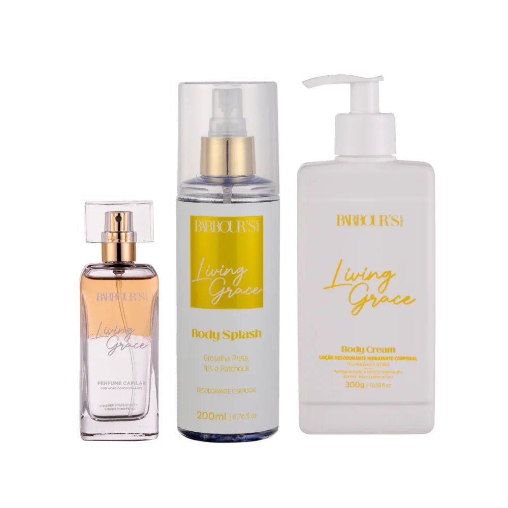 Kit Living Grace - Perfume de Cabelo, Body Splash e Body Cream