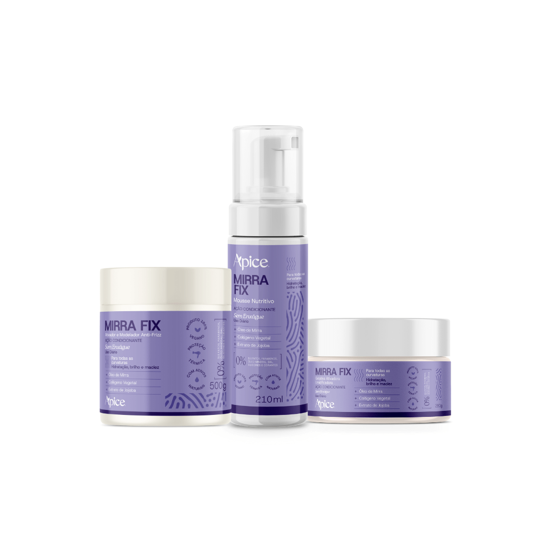 Kit Mirra Fix - Ativador, Gelatina e Mousse (3 ITENS) - Produtos para pentear o cabelo 20748