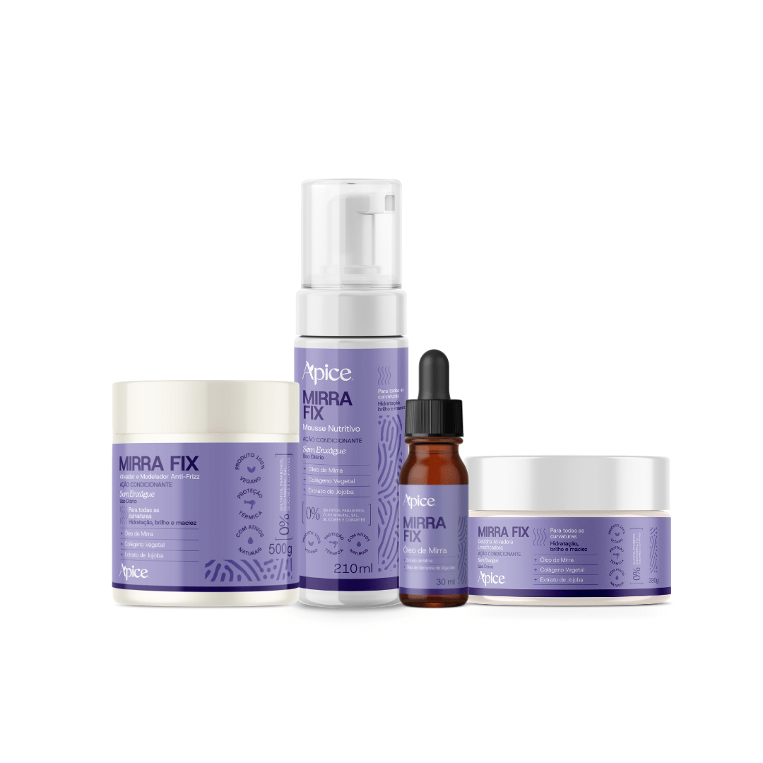 Kit Mirra Fix - Ativador, Gelatina, Mousse e Óleo (4 ITENS) - Produtos para pentear o cabelo 20747