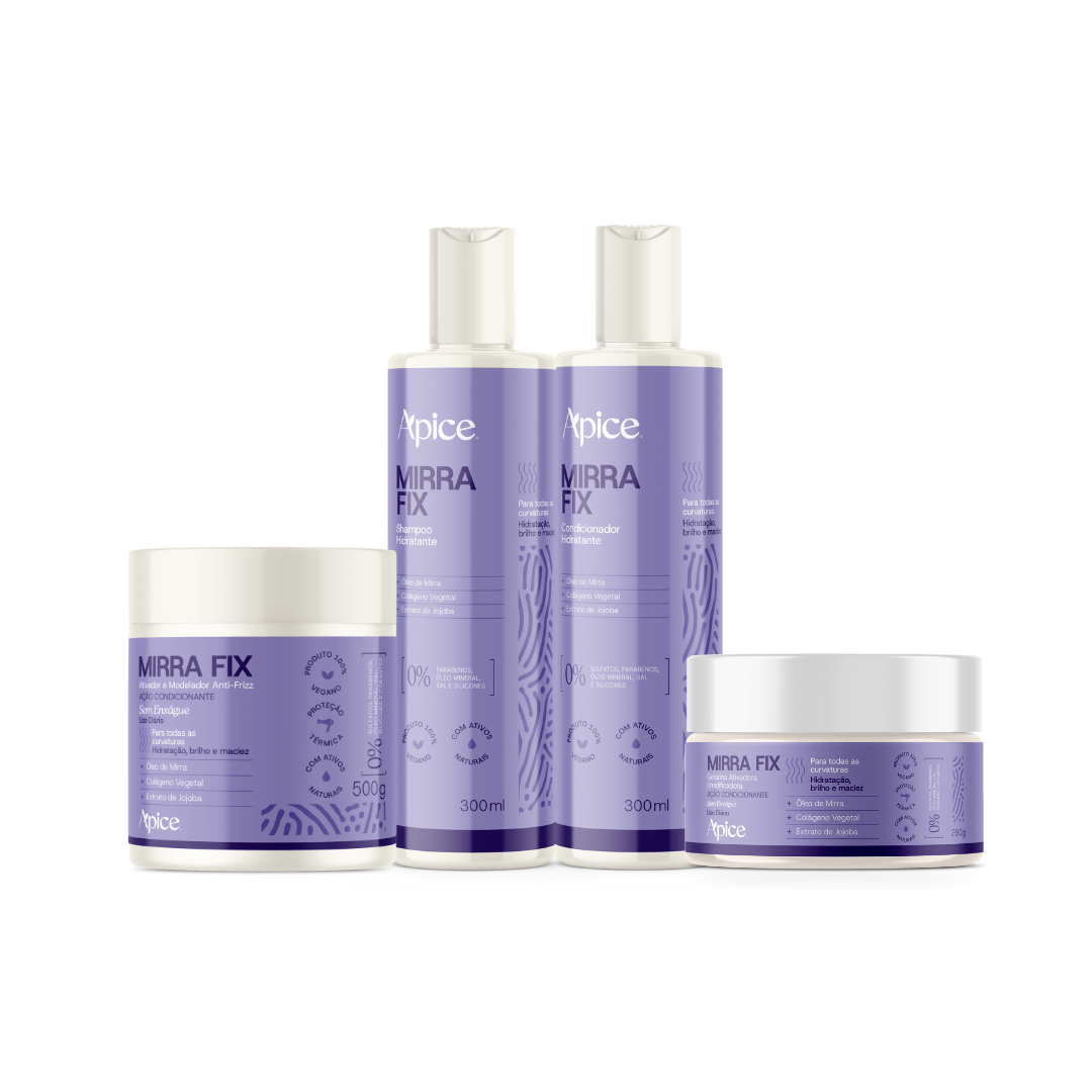Kit Mirra Fix - Shampoo, Condicionador, Ativador e Gelatina (4 ITENS) - Produtos para pentear o cabelo 20744
