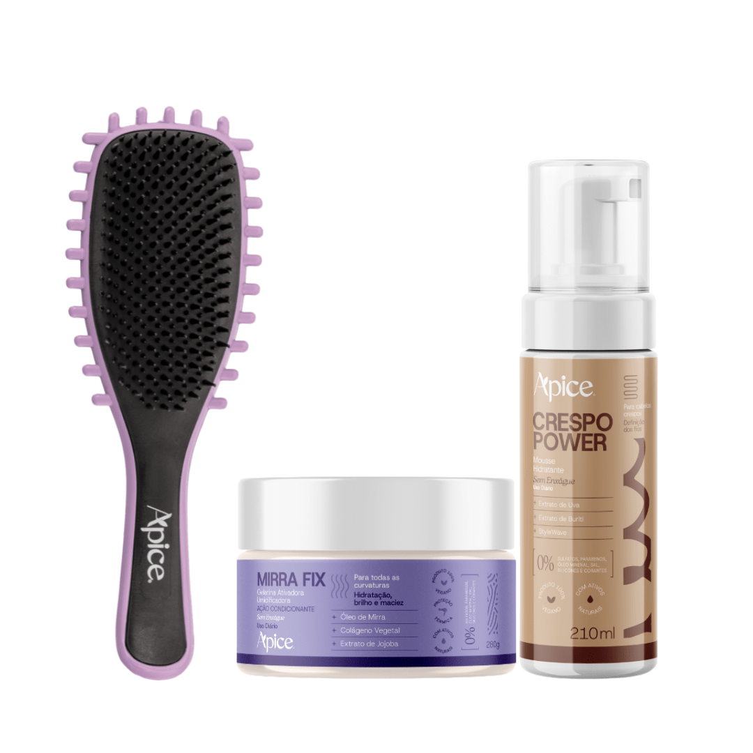 Kit Mix Volume - Escova Lilás, Gelatina e Mousse (3 ITENS) - Produtos para pentear o cabelo 46042