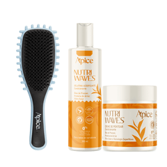 Kit Nutri Hidratação - Escova Azul, Gelatina e Creme de Pentear (3 ITENS)