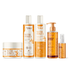 Kit Nutri Waves - Máscara 300g, Condicionador, Gelatina, Shampoo em Óleo e Óleo Elixir