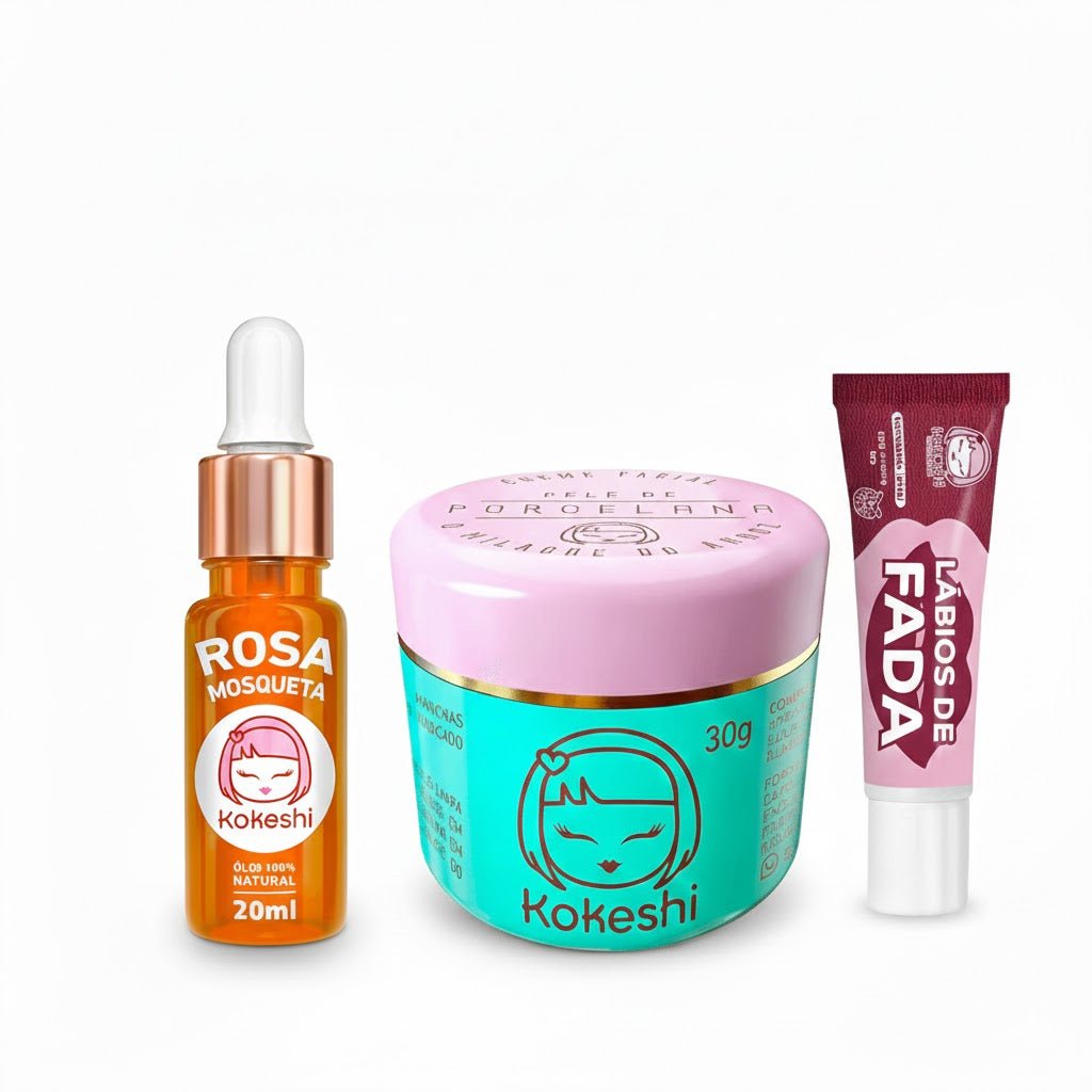 Kit Pele de Porcelana + Rosa Mosqueta + Lábios de Fada