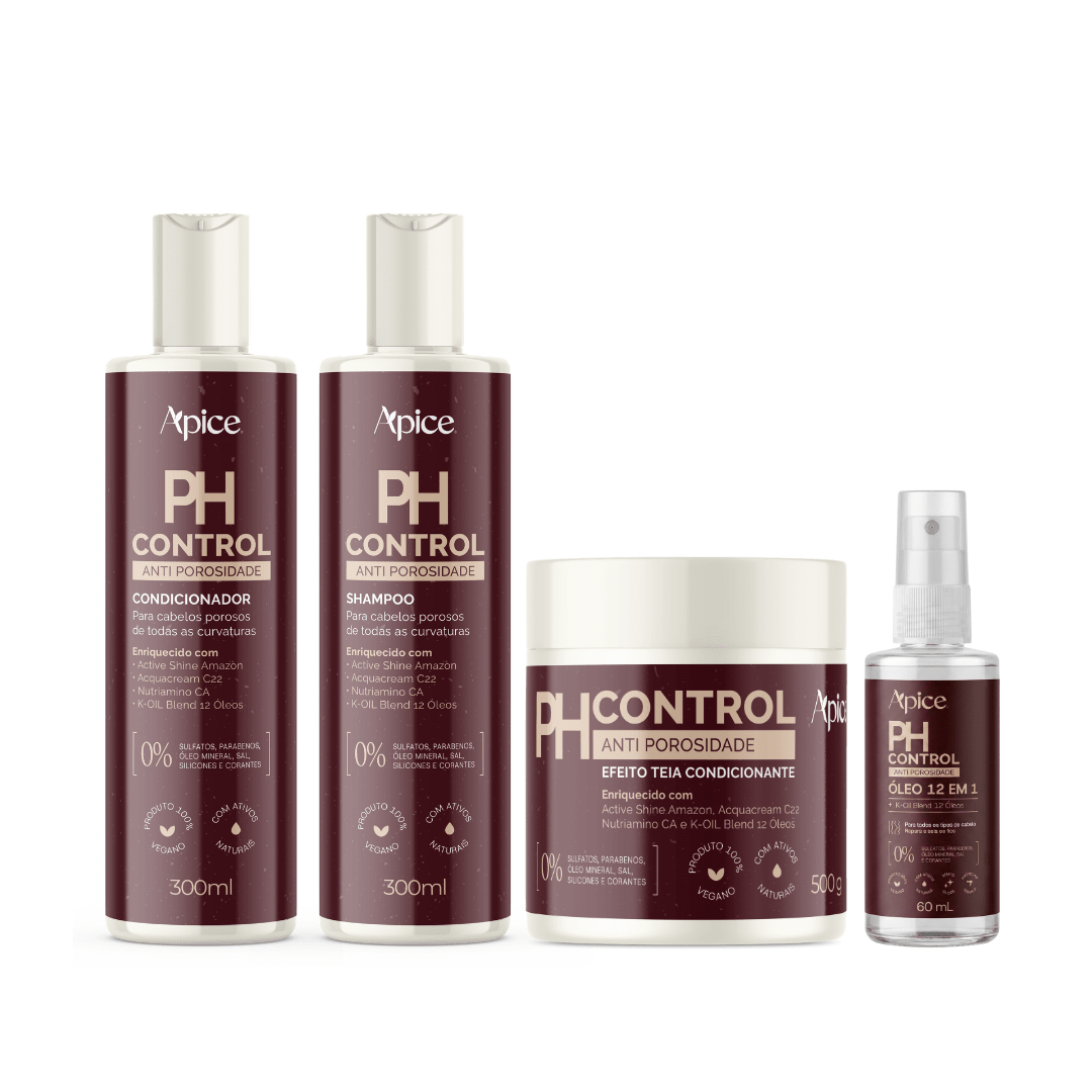 Kit Ph Control - Shampoo, Condicionador, Máscara 500g e Óleo (4 Itens)