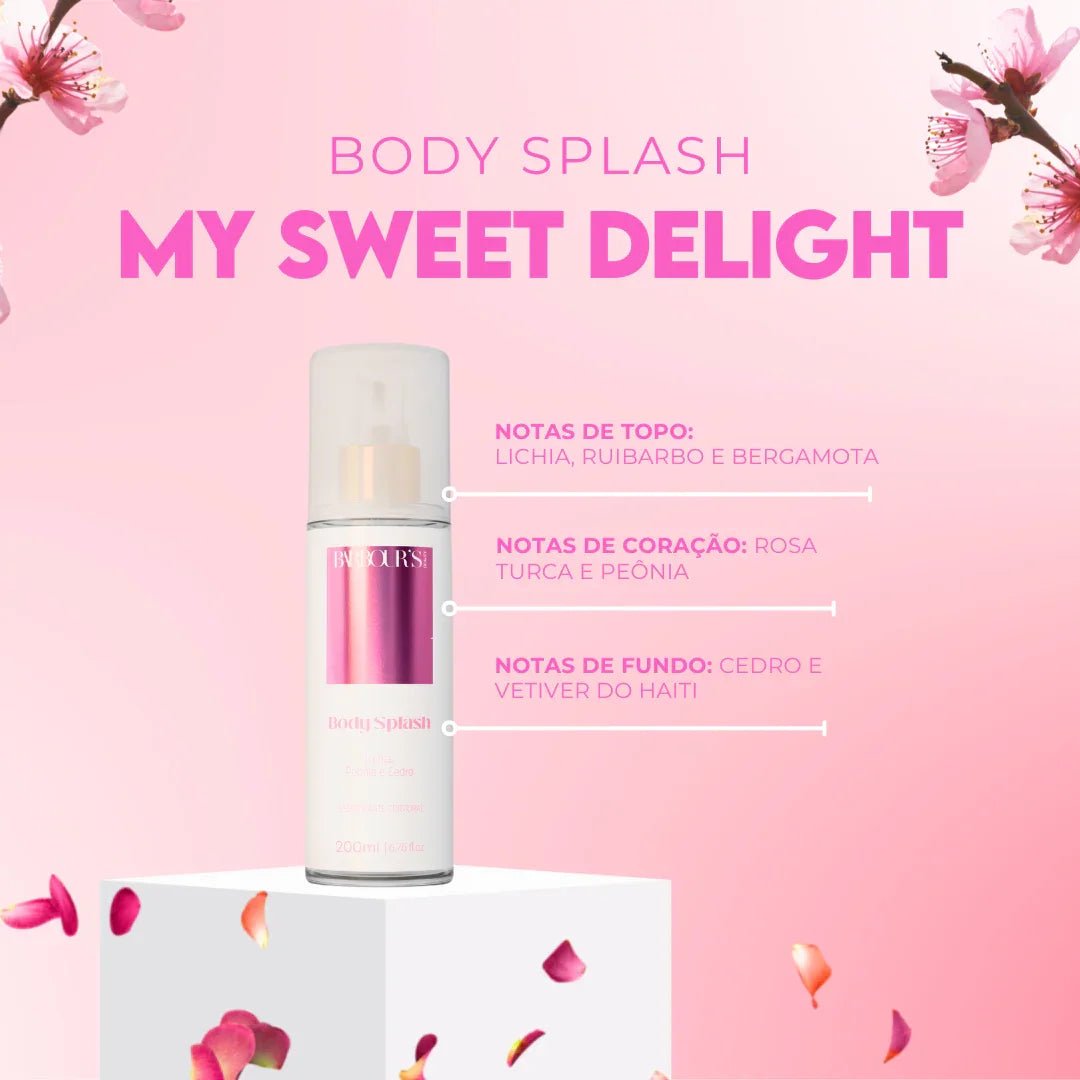 Kit Presenteável 2 Body Splash Desodorante Colônia 200ml - My Sweet Delight, Flowers