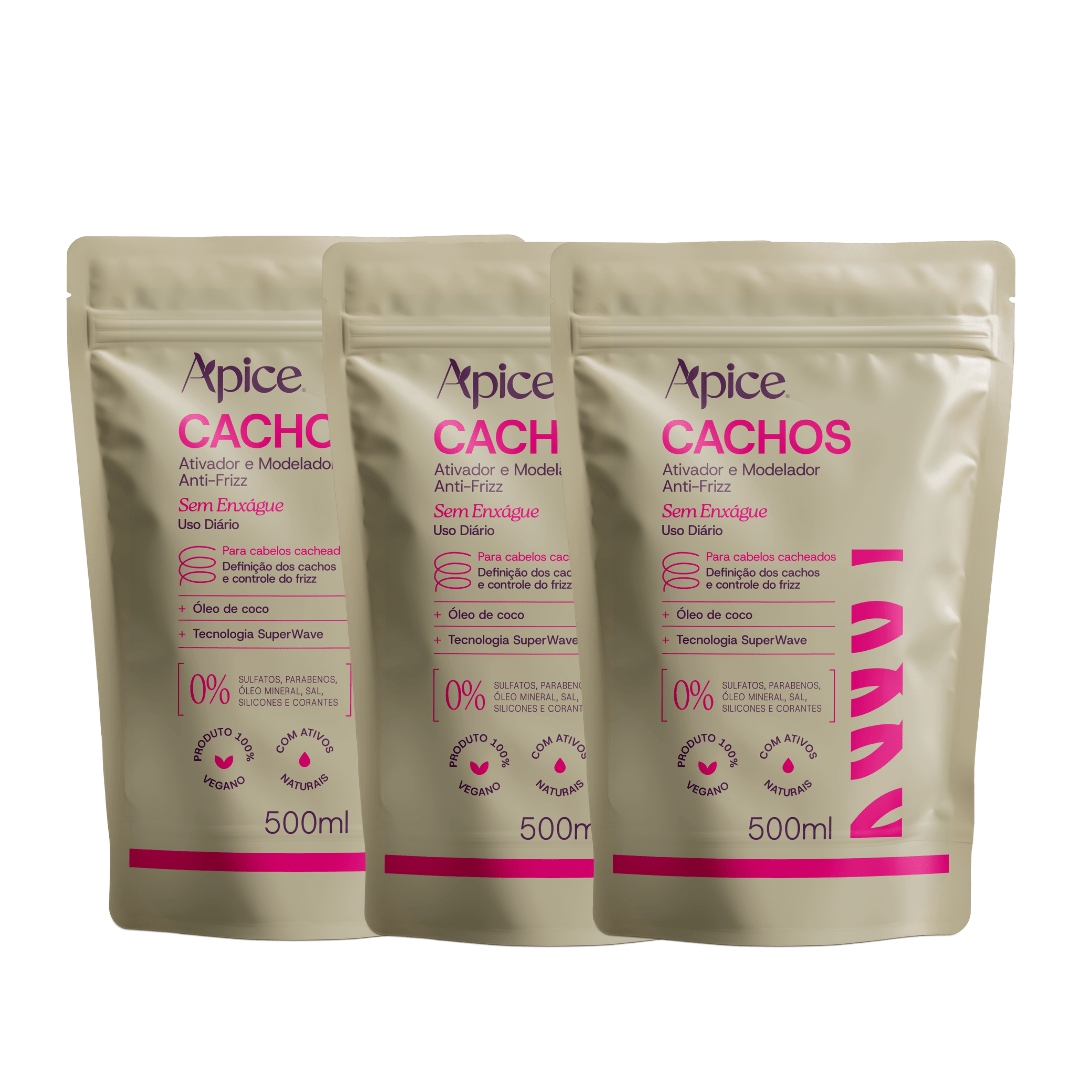 Kit Refil - Ativador e Modelador Anti - Frizz Cachos 500g (3 Itens) - Produtos para pentear o cabelo 20782