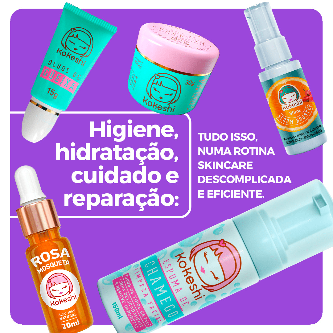 Kit Rosa Mosqueta 5 Itens Kokeshi
