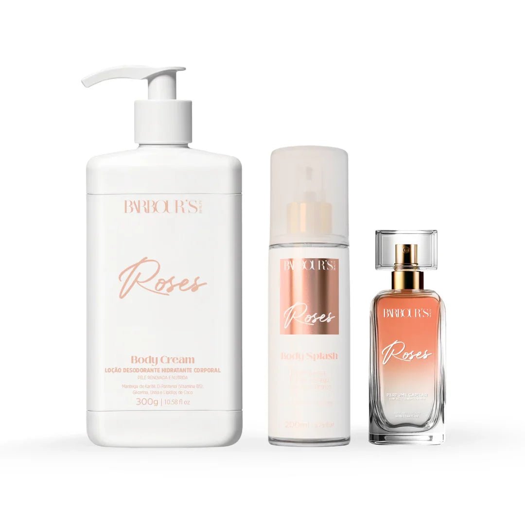 Kit Roses - Perfume de Cabelo, Body Splash e Body Cream - Kit 20088