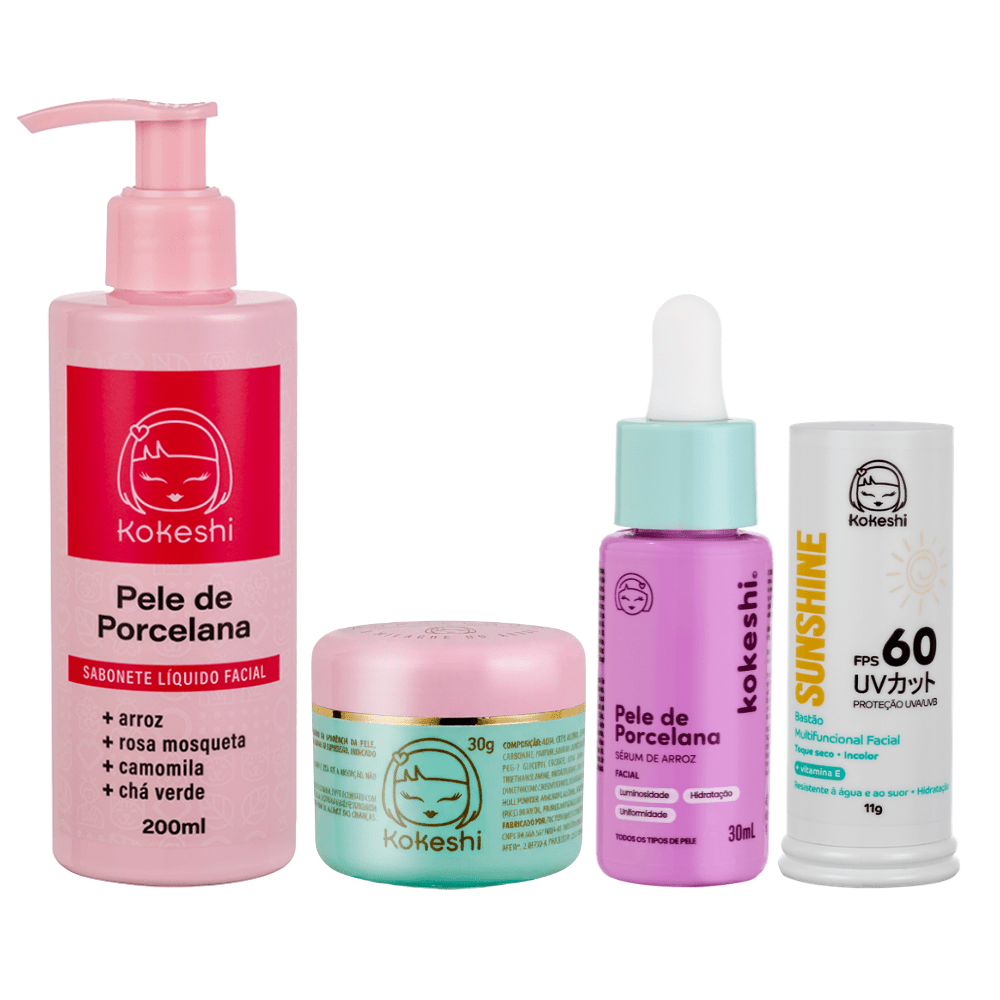 Kit Rotina Pele de Porcelana + FPS60 - Cuidado da pele KKS00103