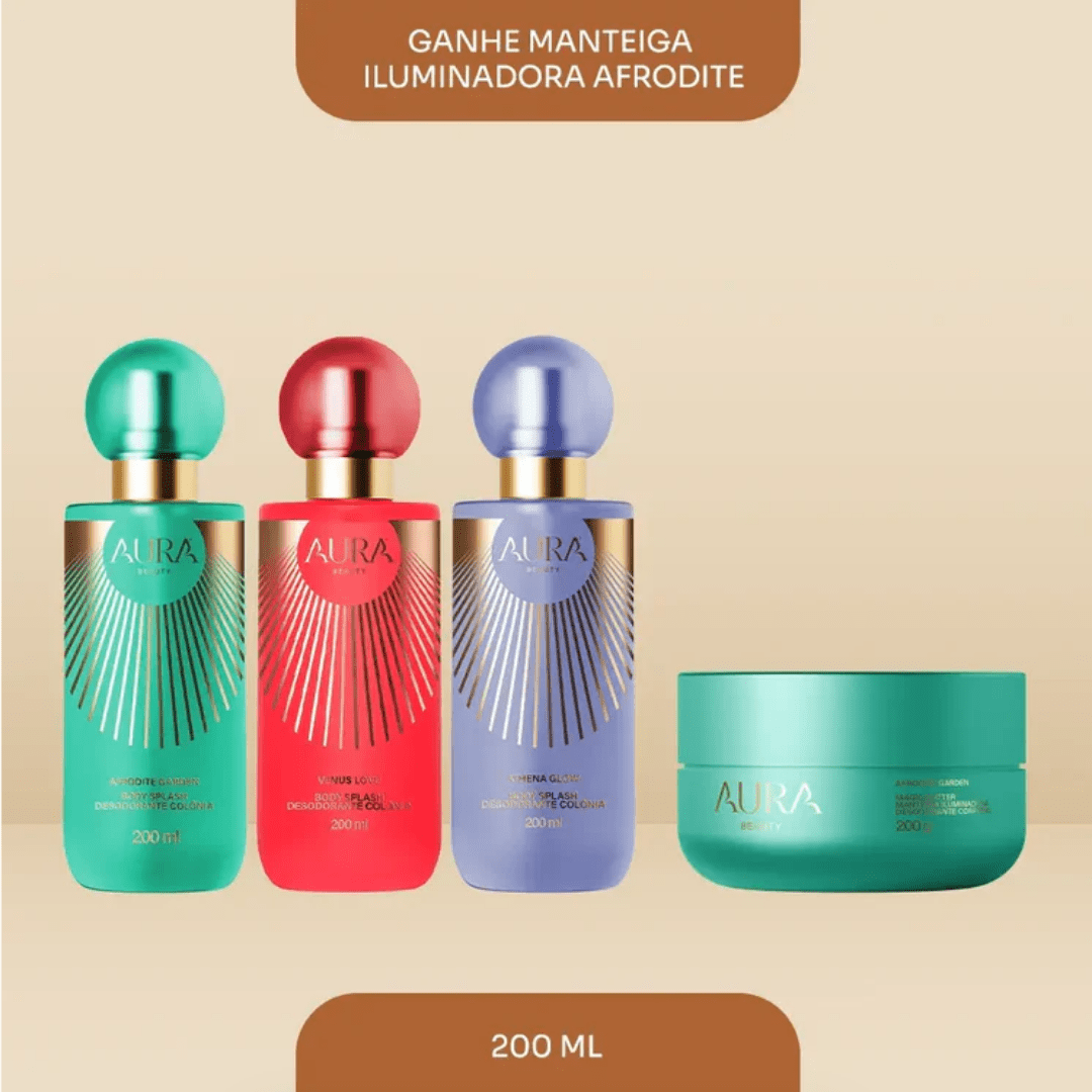 Kit Trio Body Splashes Divino - Ganhe Manteiga Iluminadora Afrodite - Perfumes e Colónias 