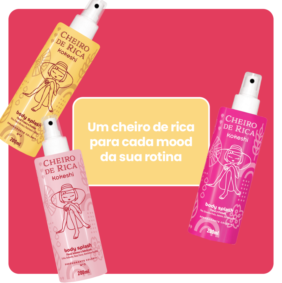 Kit Trio Cheiro de Rica - Body Splash