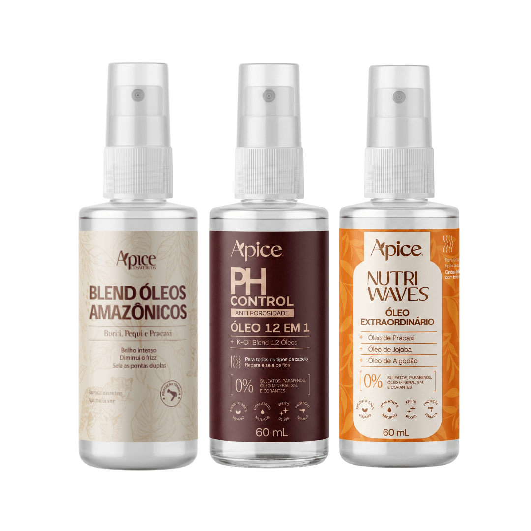 Kit Trio Extraordinária - Blend de Óleos Amazônizos 60ml e Óleo Onduladas Nutri Waves 60ml