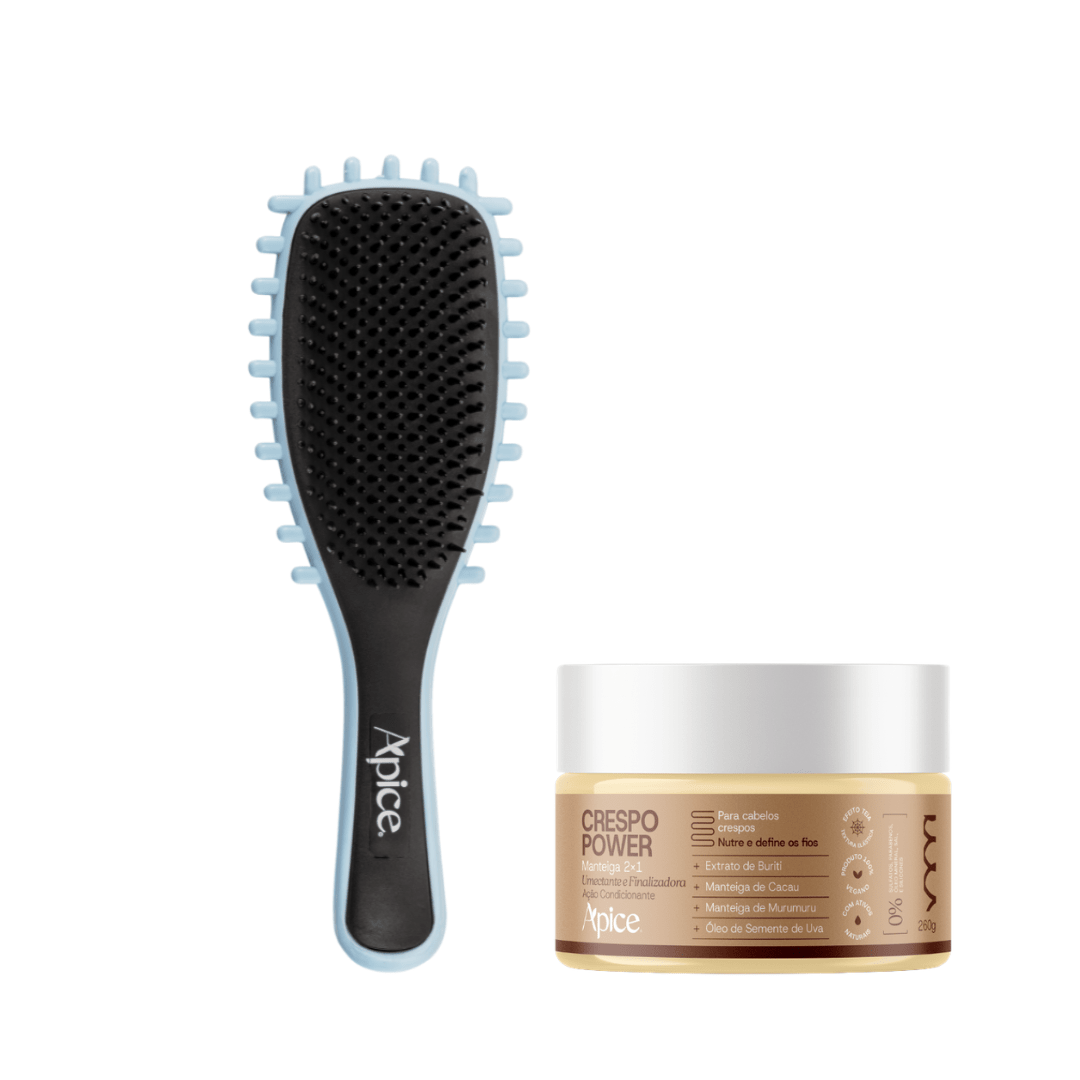 Kit Umectação Crespo - Escova Azul e Manteiga - Produtos para pentear o cabelo 46058