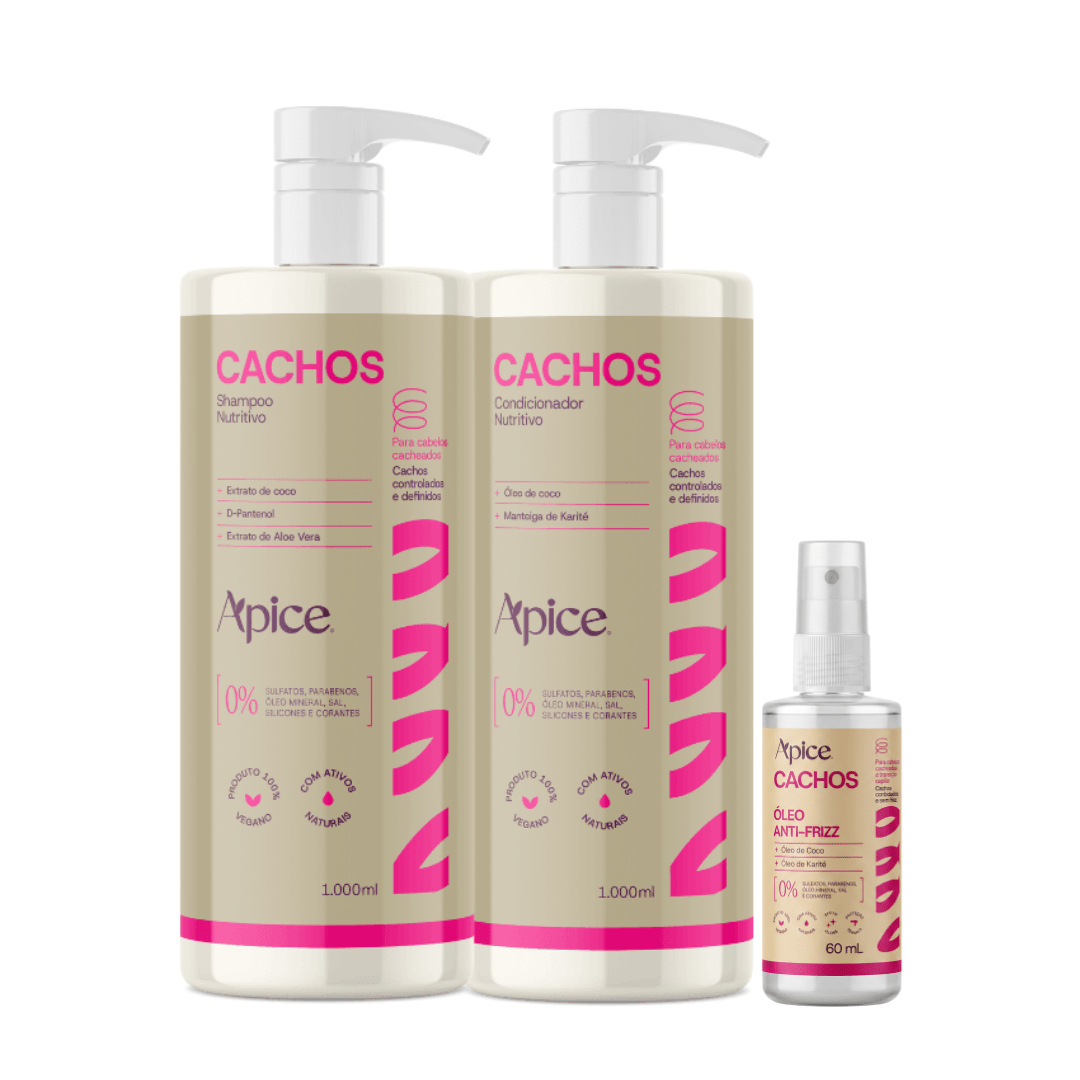 Kitão Cachos 1000ml e Óleo (3 Itens) - Produtos para pentear o cabelo 