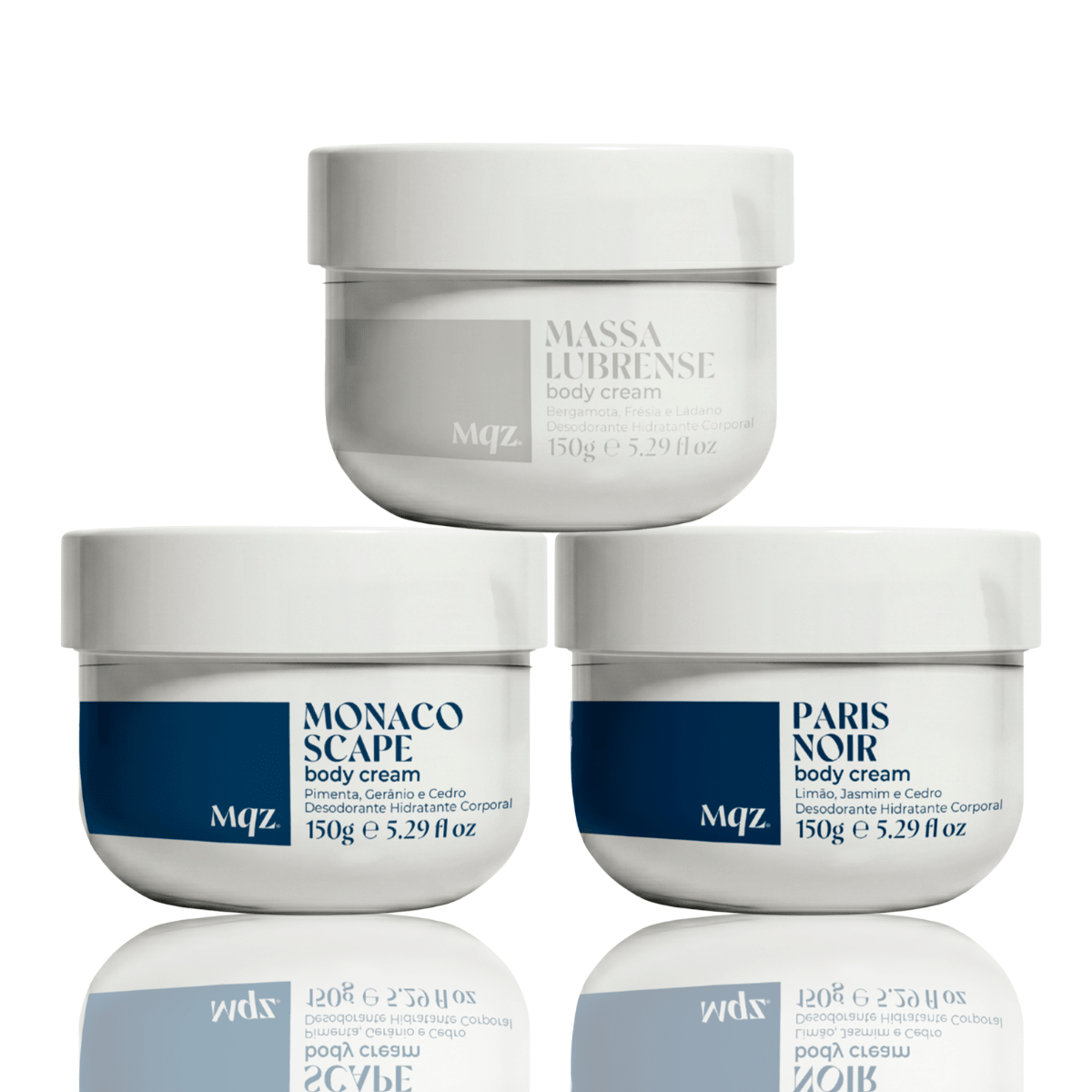 Monaco Scape, Paris Noir e Massa Lubrense - Kit 3 Body Cream Desodorante Hidratante 150g - Banho e Corpo 20079