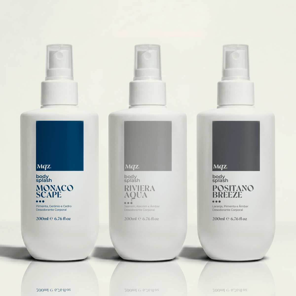 Monaco Scape, Positano Breeze e Riviera Aqua - Kit 3 Body Splash Desodorante Colônia 200ml