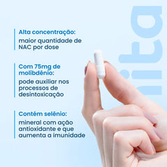 N Acetilcisteína (NAC) 600mg concentrado com selênio e molibdênio