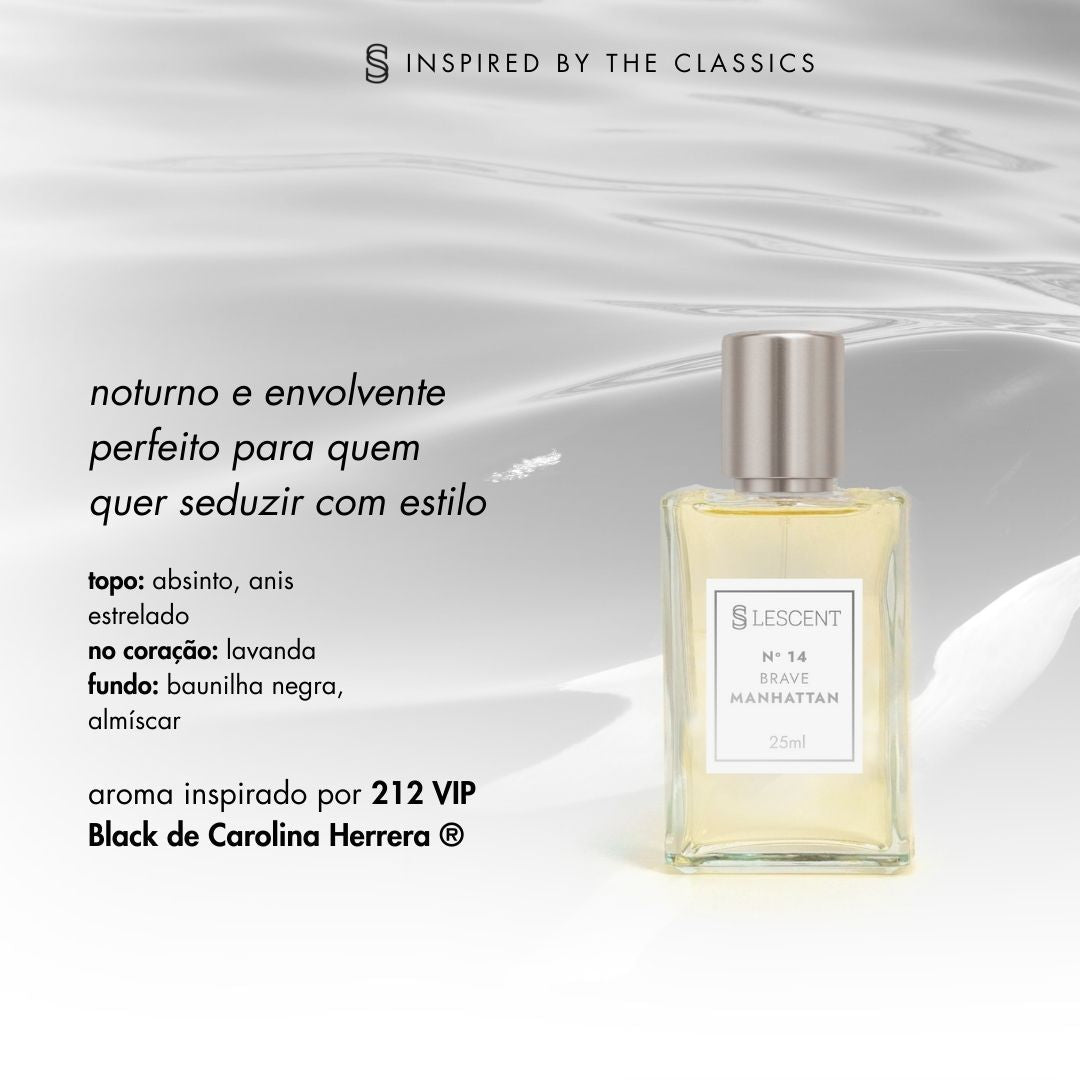 N14 • Brave Manhattan • Masculino (212 VIP Black - Carolina Herrera) - 100ml
