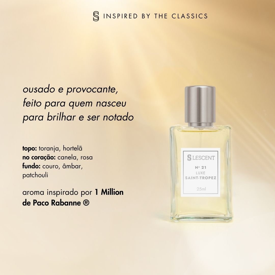 N21 • Luxe Saint-Tropez • Masculino (1 Million - Paco Rabanne)