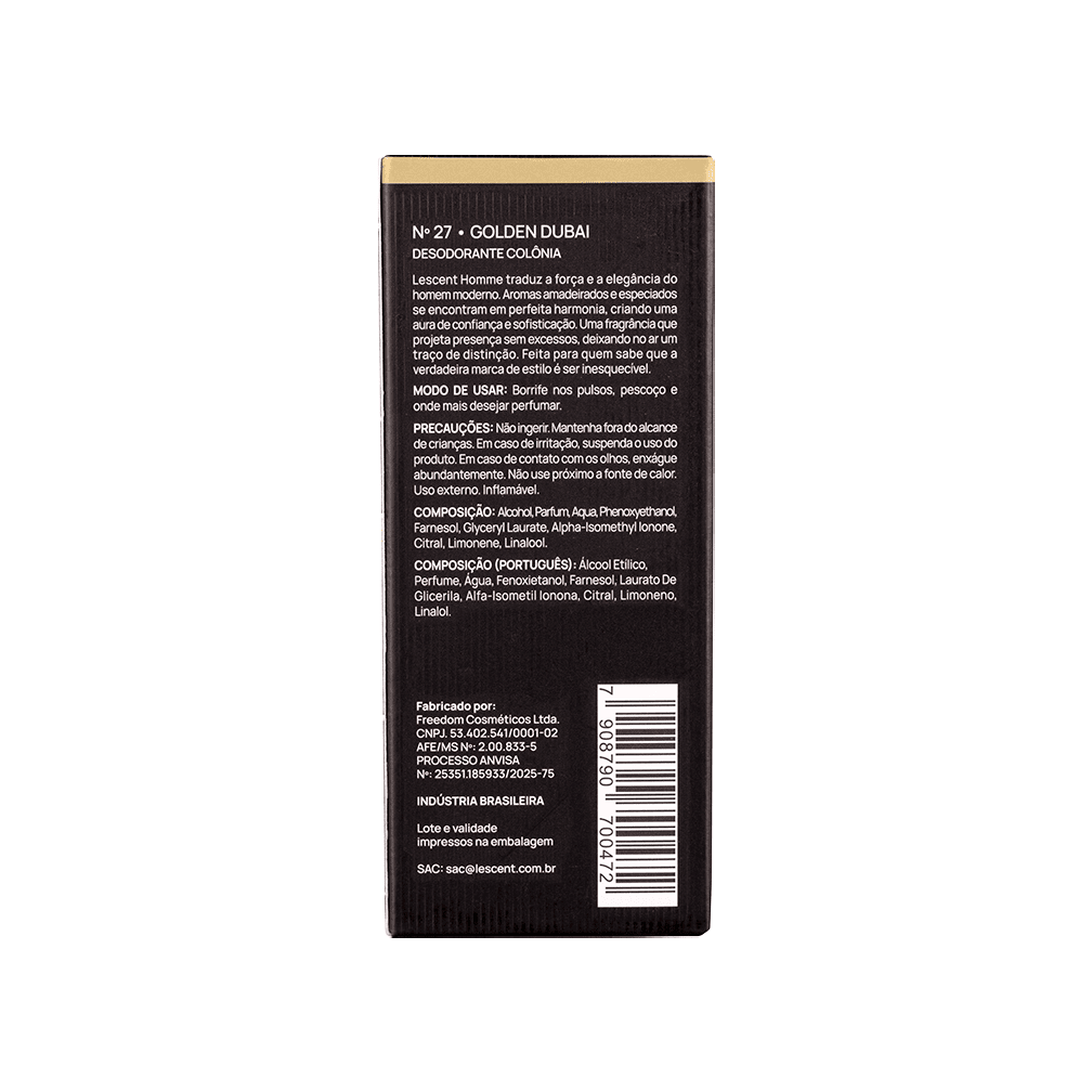 N27 • Golden Dubai - 25ml • Masculino (Baccarat Rouge 540 - Maison Francis Kurkdjian)