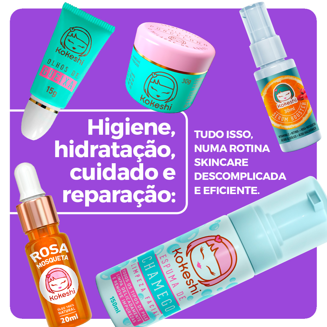 Kit Rosa Mosqueta 5 Itens Kokeshi