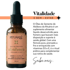 Óleo de Semente de Abóbora (prensado a Frio) Com Vitaminas D3 e E - 30 ml