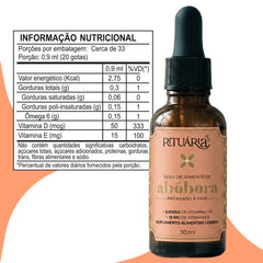 Óleo de Semente de Abóbora (prensado a Frio) Com Vitaminas D3 e E - 30 ml