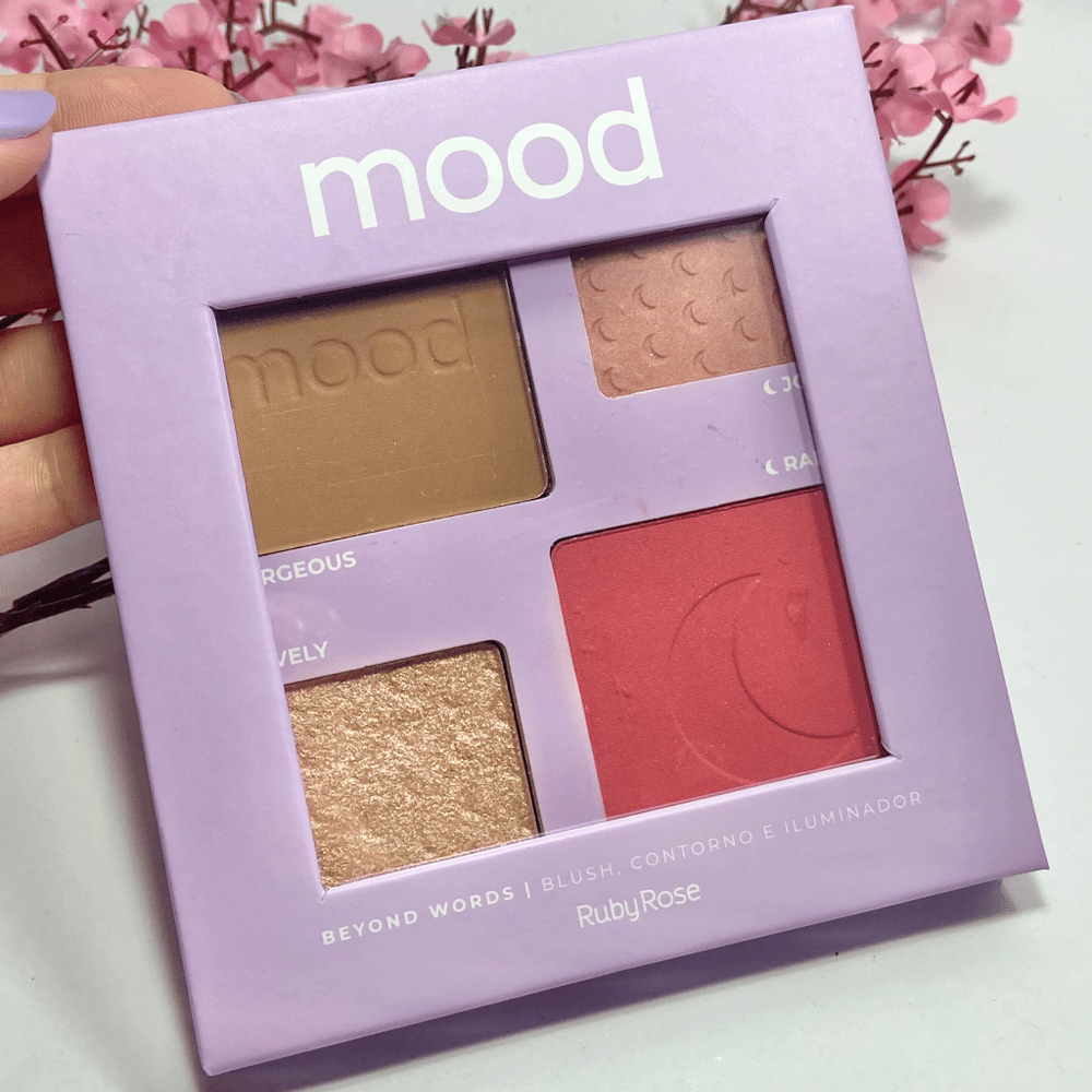 Paleta de Blush, Contorno e Iluminador - Mood Ruby Rose