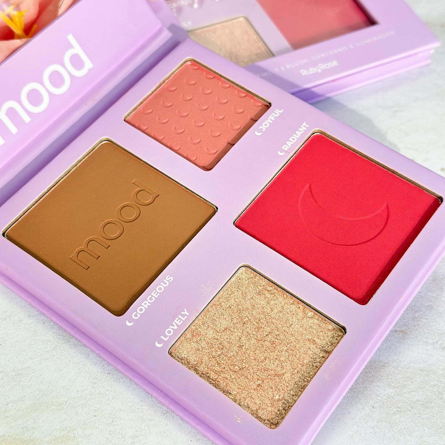 Paleta de Blush, Contorno e Iluminador - Mood Ruby Rose