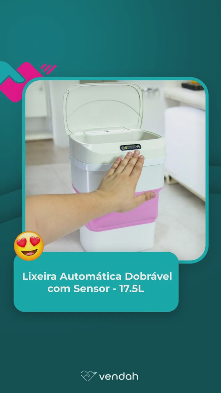 Lixeira Automática Dobrável com Sensor - 17.5L