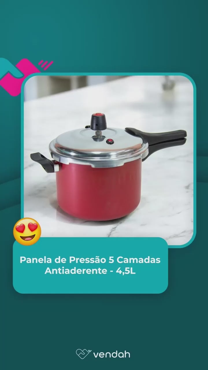 2x Panela de Pressão 5 Camadas Antiaderente - 4,5L