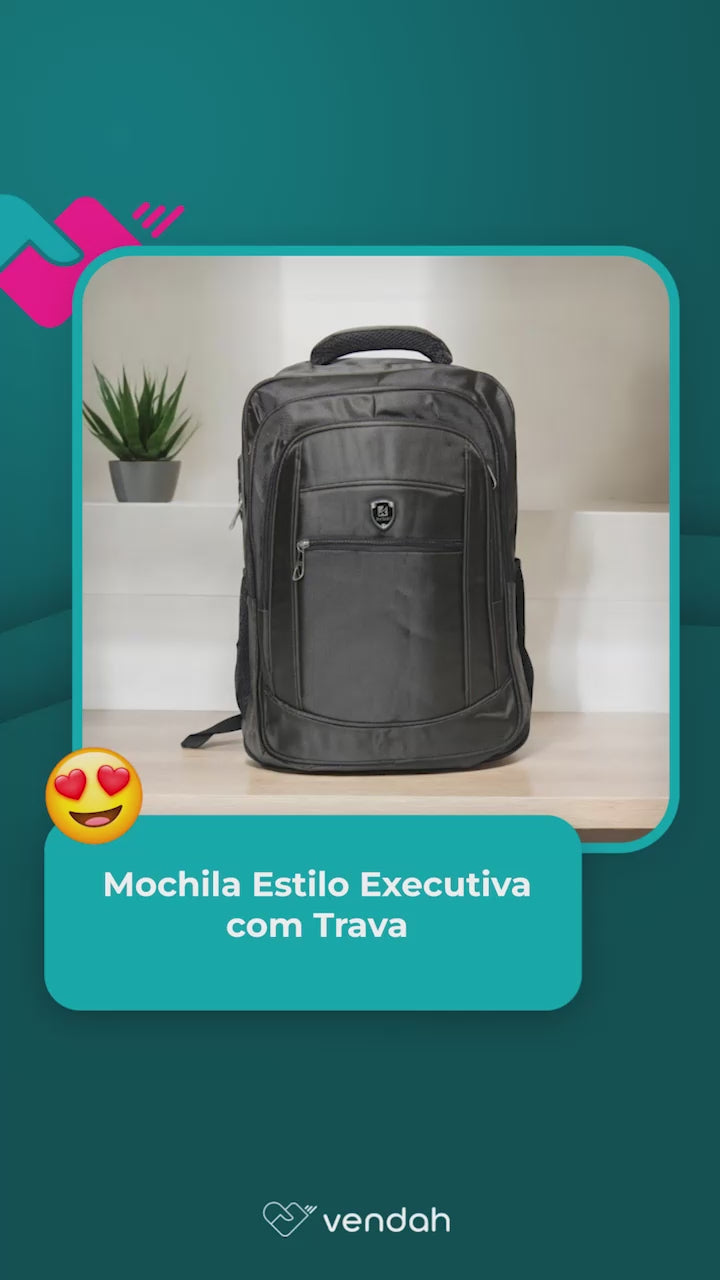 Mochila Estilo Executiva com Trava