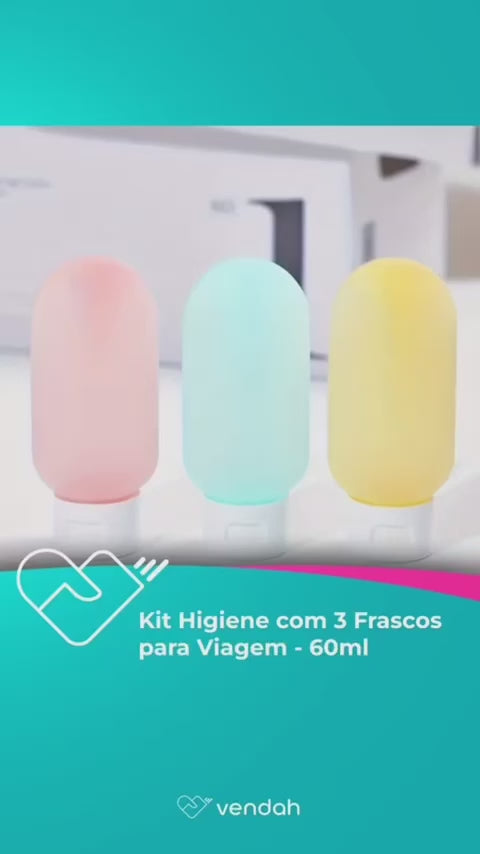 Kit Higiene com 3 Frascos para Viagem - 60ml